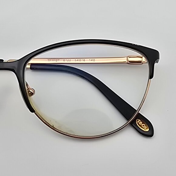 Tiffany & Co TF1127 6122 Polished Black Gold Cat Eye Eyeglasses Frame w/ Case - Picture 14 of 16